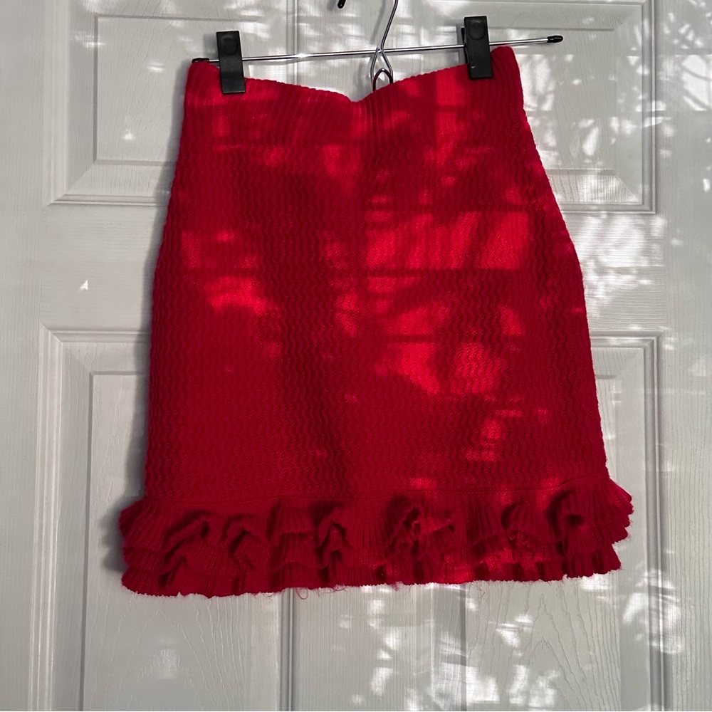 - [ ] Red Knitted Frilly Mini Skirt